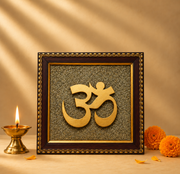 Om Pyrite Stone Wall Frame