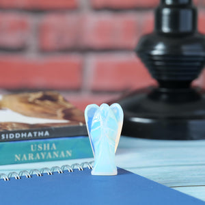 Opalite Crystal Angel Figurine & Statue For Communication, and Emotional Healing