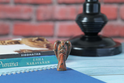 Unakite Crystal Angel Figurine & Statue For Emotional Healing, Balance