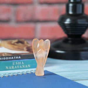 Orange Selenite Angel Figurine for Creativity, Vitality, and Emotional Healing
