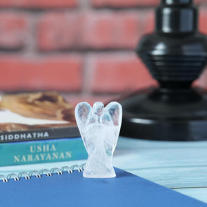 Clear Quartz Angel Figurine for Clarity, Protection, and Spiritual Healing