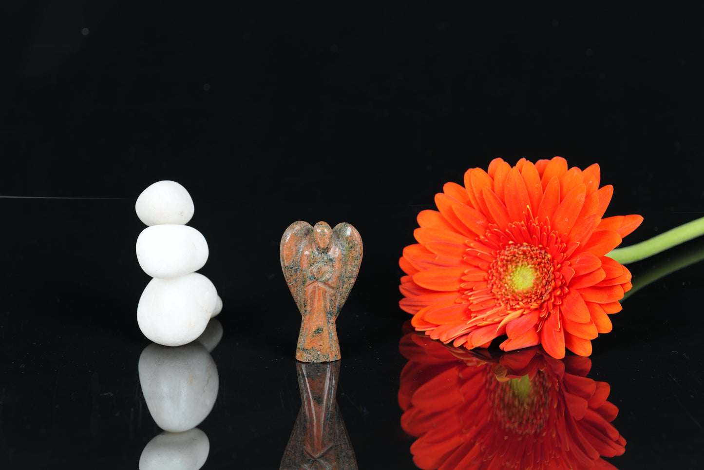 Unakite Crystal Angel Figurine & Statue For Emotional Healing, Balance