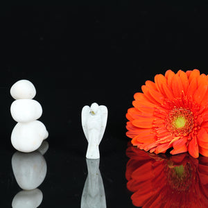 Rainbow Moonstone Angel Figurine for Intuition, Protection, and Emotional Balance