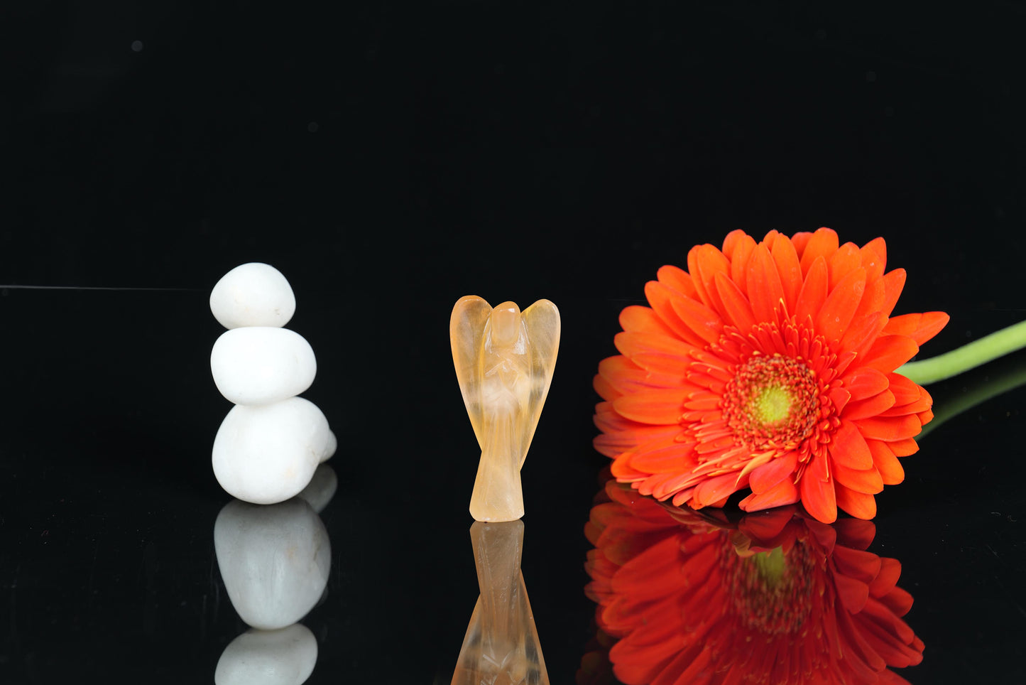 Orange Selenite Angel Figurine for Creativity, Vitality, and Emotional Healing