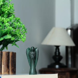 Green Aventurine Angel Figurine for Luck, Prosperity, and Emotional Healing