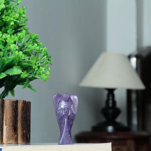 Lepidolite Angel Figurine for Emotional Healing, Tranquility, Balance