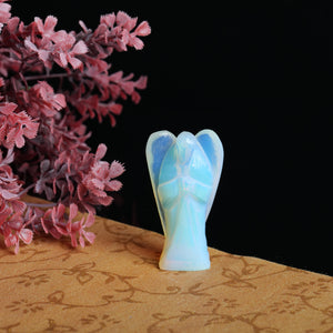 Opalite Crystal Angel Figurine & Statue For Communication, and Emotional Healing