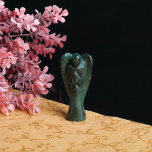 Green Aventurine Angel Figurine for Luck, Prosperity, and Emotional Healing