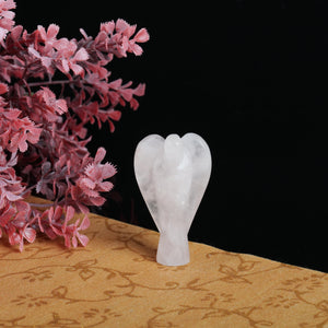 Clear Quartz Angel Figurine for Love, Healing, and Emotional Balance