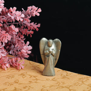 Pyrite Angel Figurine for Confidence, Protection, and Abundance