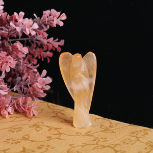 Orange Selenite Angel Figurine for Creativity, Vitality, and Emotional Healing