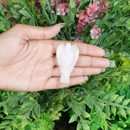 Rose Quartz Angel Figurine for Love, Healing, and Emotional Balance