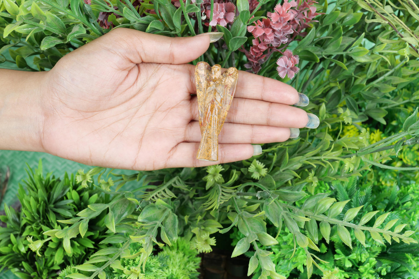 Calligraphy Mariam Jasper Angel Figurine for Positivity, Healing, and Protection