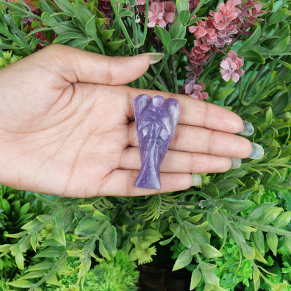 Lepidolite Angel Figurine for Emotional Healing, Tranquility, Balance