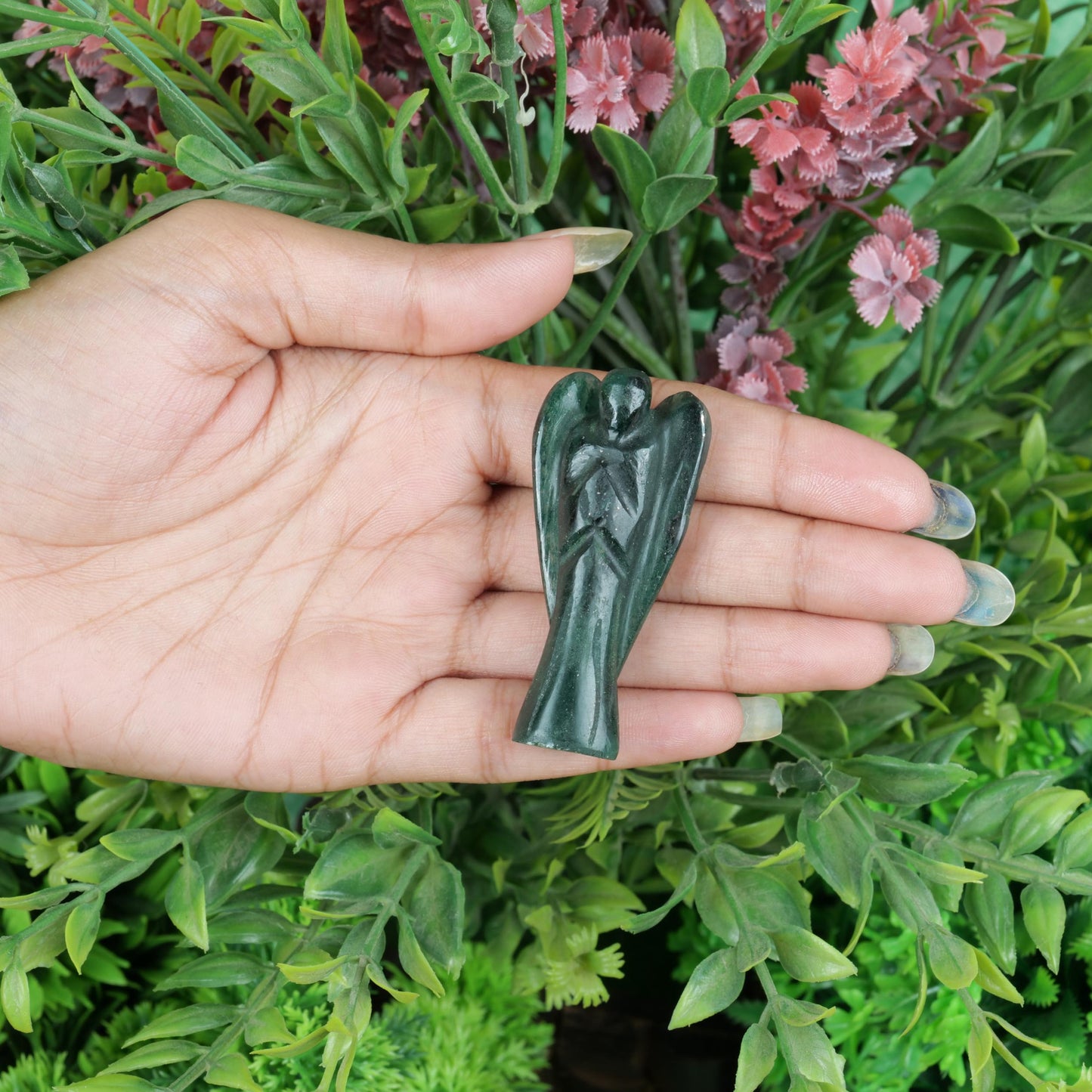 Green Aventurine Angel Figurine for Luck, Prosperity, and Emotional Healing