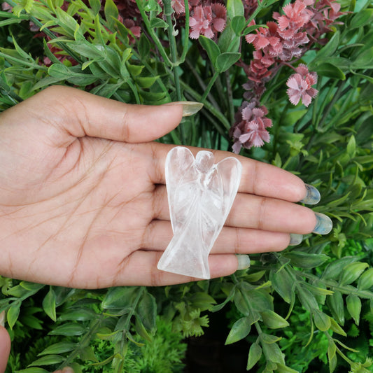 Clear Quartz Angel Figurine for Clarity, Protection, and Spiritual Healing