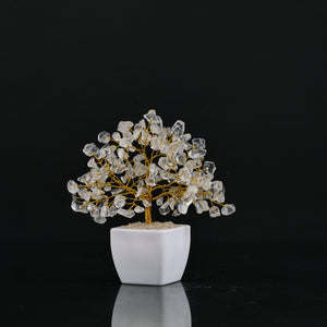Clear Quatz Crystal Tree For Office