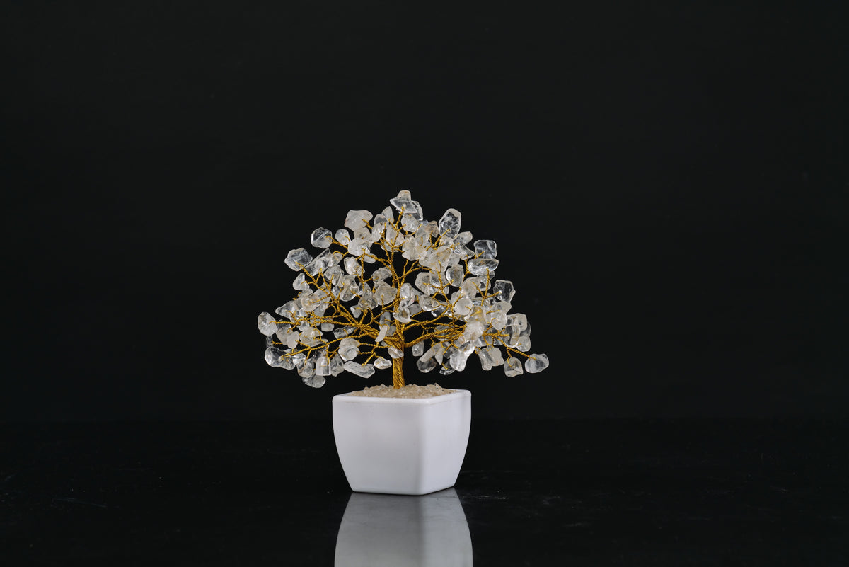 Clear Quatz Crystal Tree For Office