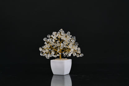 Clear Quatz Crystal Tree For Office