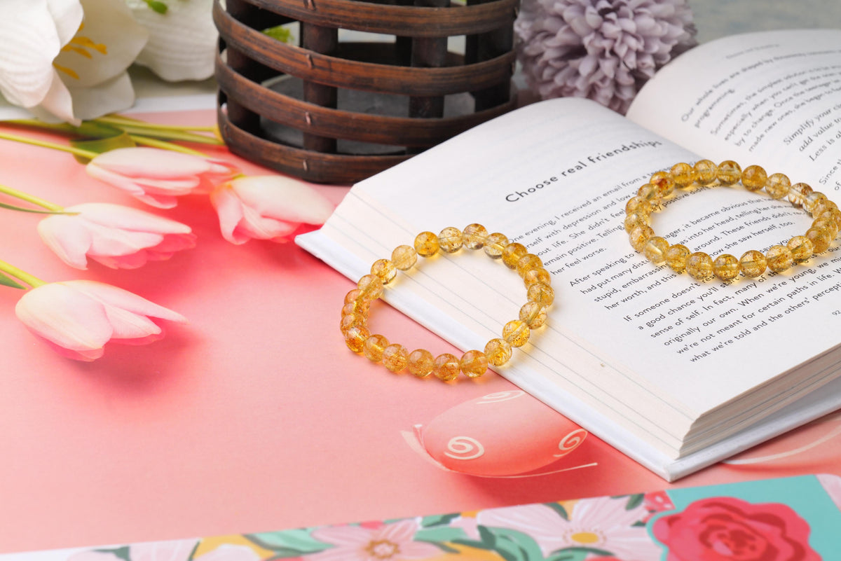 Citrine Beaded Bracelet For Prosperity and Joy