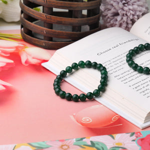 Green Aventurine Beaded Bracelet for Prosperity and Luck