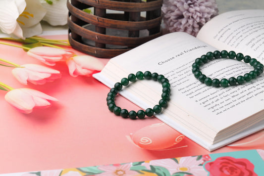 Green Aventurine Beaded Bracelet for Prosperity and Luck