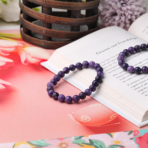 Certified Amethyst Beaded Bracelet