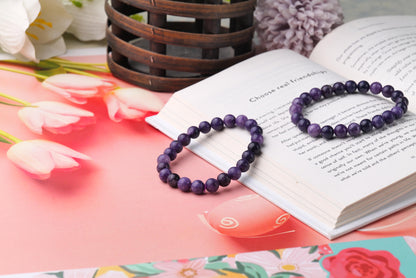 Certified Amethyst Beaded Bracelet