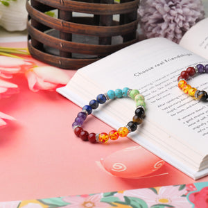 Charged Seven Chakra Gemstone Beaded Bracelet
