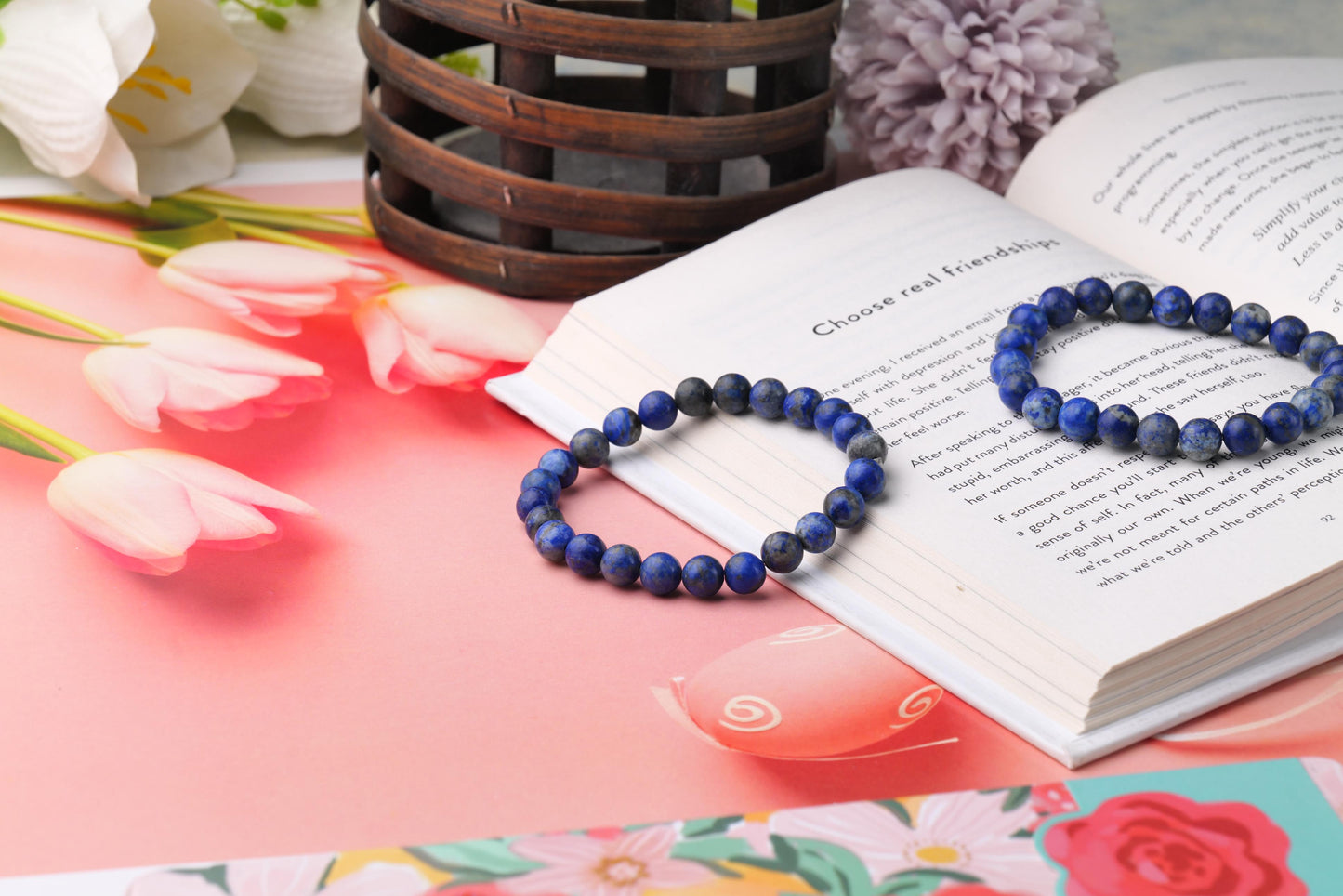 Certified Lapis Lazuli Beaded Bracelet