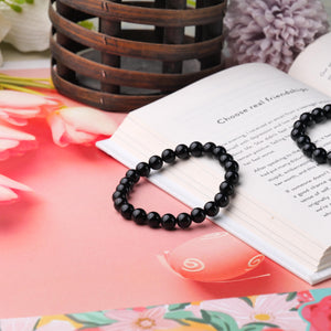Certified Black Onyx Beaded Bracelet