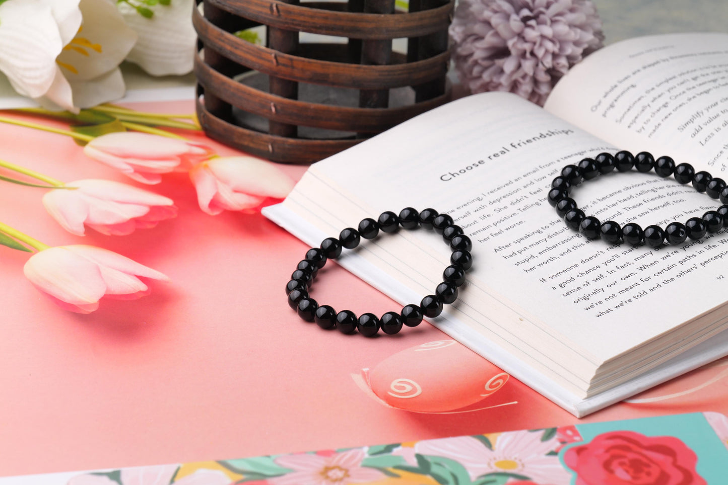 Certified Black Onyx Beaded Bracelet