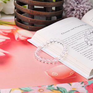 Certified Clear Quartz Beaded Bracelet