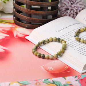 Certified Natural Serpentine Beaded Bracelet