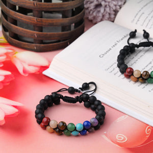 Dual Protection Seven Chakra Balancing Bracelet