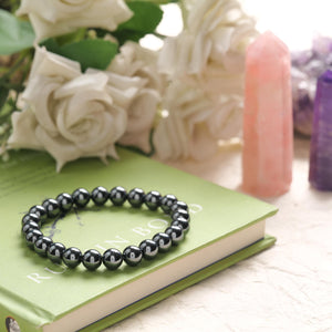 Certified Hematite Beaded Bracelet