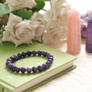 Certified Amethyst Beaded Bracelet