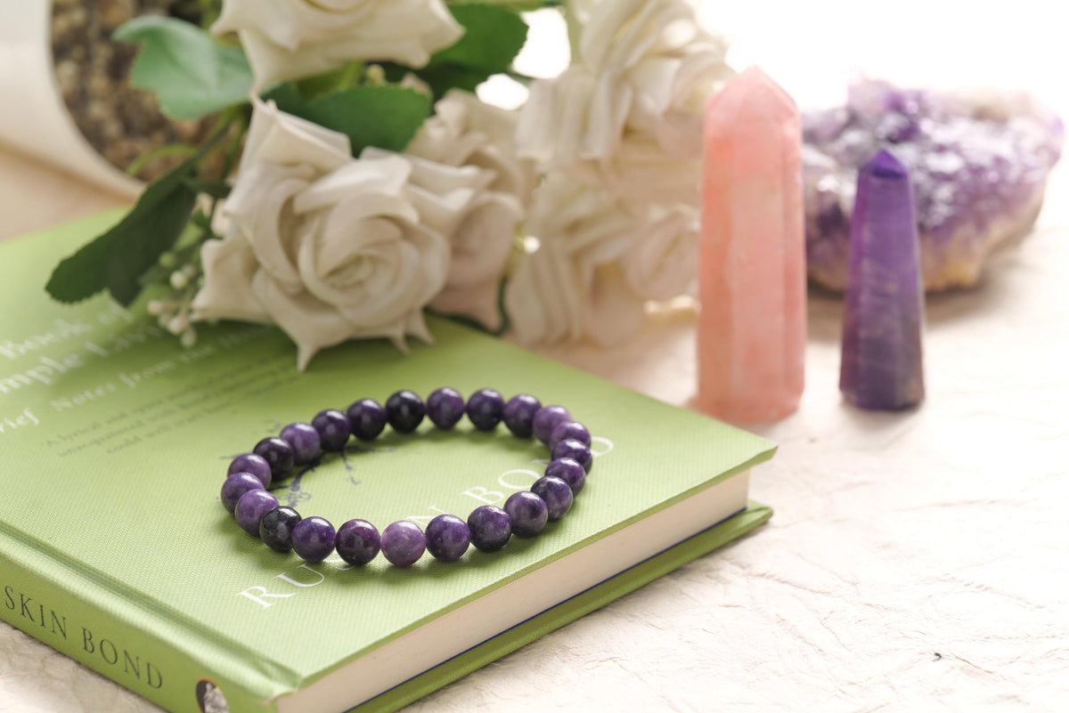 Certified Amethyst Beaded Bracelet