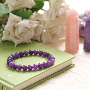 Amethyst Beaded Bracelet for Calm and Spiritual Growth