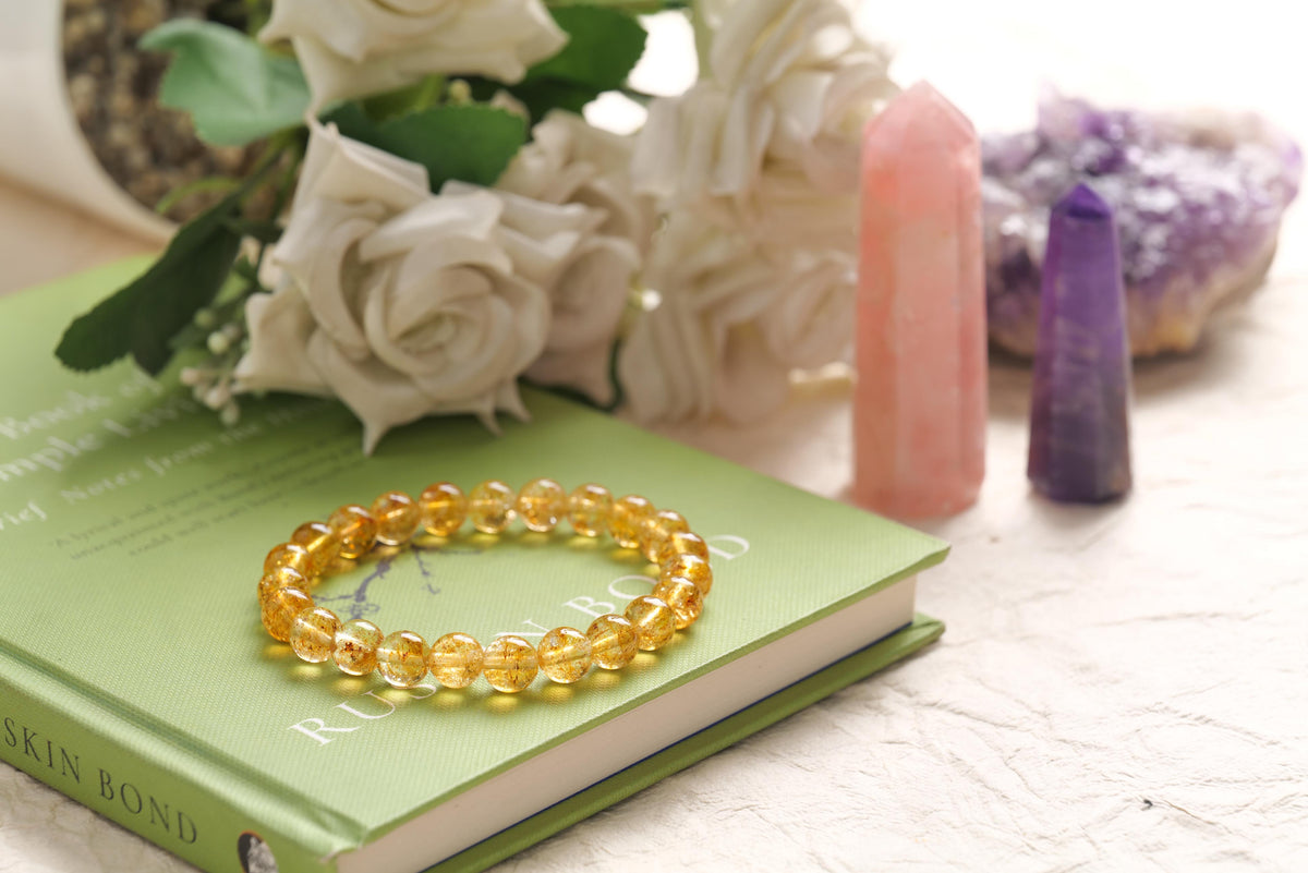 Citrine Beaded Bracelet For Prosperity and Joy