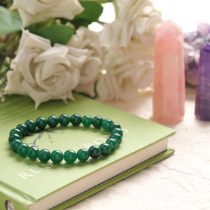 Green Aventurine Beaded Bracelet for Prosperity and Luck