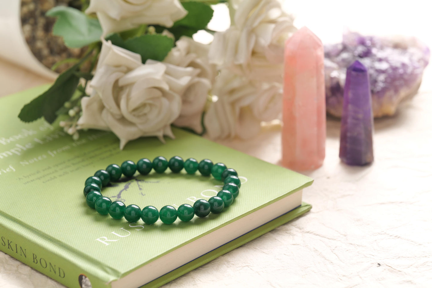 Green Aventurine Beaded Bracelet for Prosperity and Luck