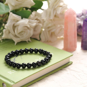 Certified Black Onyx Beaded Bracelet