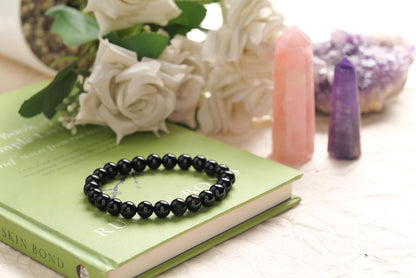 Certified Black Onyx Beaded Bracelet