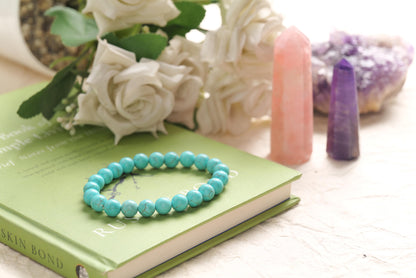 Turquoise Beaded Bracelet Protection and Communication Stone