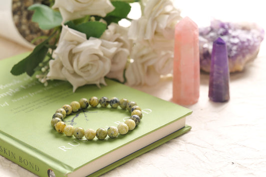 Certified Natural Serpentine Beaded Bracelet