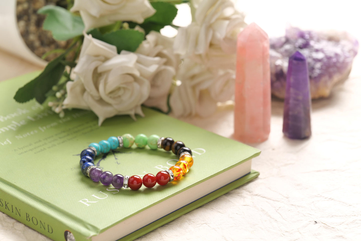 Charged Seven Chakra Gemstone Beaded Bracelet