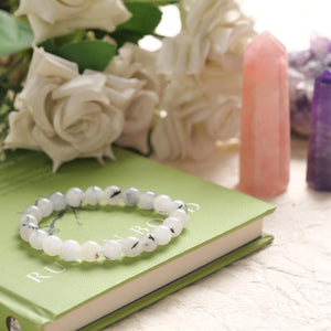 Black Rutile Quartz Beaded Bracelet