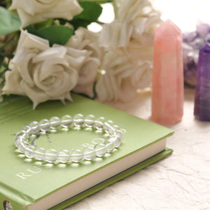 Certified Clear Quartz Beaded Bracelet