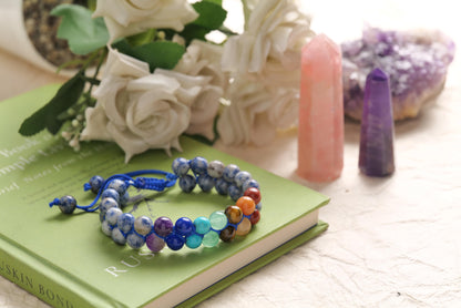 Certified Seven Chakra Healing Beaded Bracelet with Sodalite